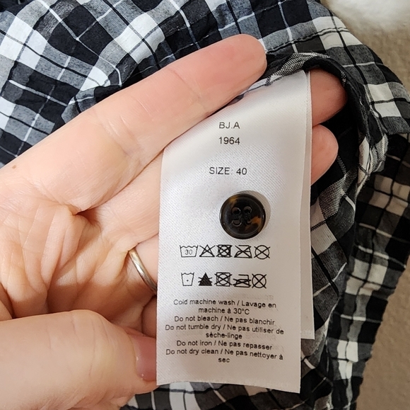 GANNI Check Puffy Long Sleeves Mini Dress 40 - Picture 5 of 9